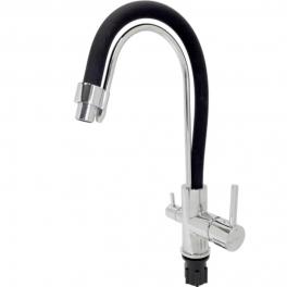 Смеситель для кухни (мойки) Ledeme L4755-2 с переключ.для фильтра питьевой воды чёрный латунь Водяной