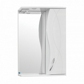 Зеркало-шкаф Style Line Амелия 55/С шкаф справа белое с полочкой подсветка Водяной
