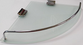 Полка угловая для ванны стекло Ledeme хром L801-1