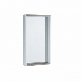 Зеркало Акватон Бэлла 46 белое/джарра с полочкой LED подсветка 1A221702BBAZ0