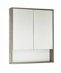 Зеркало-шкаф Style Line Экзотик 60 белый/дерево с полочкой