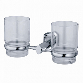 Держатель для 2-х стаканов стекло мат. WasserKRAFT Oder K-3028D хром Водяной