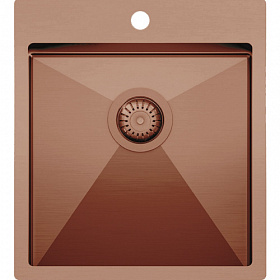 Мойка для кухни TopZero TNL/R10 ColorX TNL 450.505 GOLD ROSE прямоуг. 45х50,5 глуб. 20см (толщ.1,2мм) вып. 3 1/2" (врезная) розовое золото