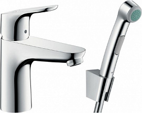 Смеситель для умывальника (раковины) Hansgrohe Focus 31927000 с гигиеническим душем хром латунь Водяной