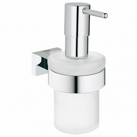 Дозатор жидкого мыла 0,2 л стекло мат. Grohe Essentials Cube 40756001 хром Водяной