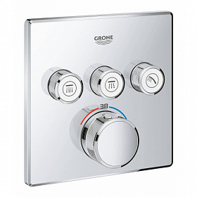 Смеситель для душа термостат (внешняя часть) Grohe Grohtherm SmartControl 29126000 хром латунь Водяной