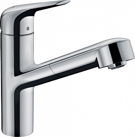 Смеситель для кухни (мойки) Hansgrohe Focus M42 71814000 вытяжной излив хром латунь Водяной