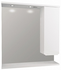Зеркало-шкаф 1Marka Кода 80 Лайт шкаф справа белое с полочкой LED подсветка У57596 Водяной