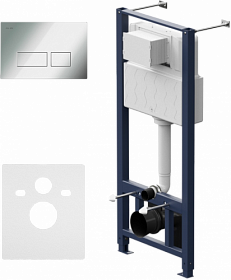 Инсталляция для унитаза AM.PM Pro I012704.7051 (3 в 1) рама с кнопкой Pro S хром глянец Водяной