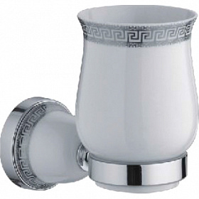 Держатель для стакана металл/керамика Ledeme 36 L3606 хром/белый Водяной
