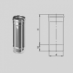 Дымоход 1,0 м (430/0,5 мм) ф160
