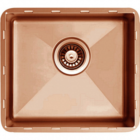 Мойка для кухни TopZero TZ RS/R10 ColorX TZ RS 451 GOLD ROSE прямоуг. 50х45 глуб. 21,5см (толщ.1,2мм) вып. 3 1/2" (подстольная) розовое золото