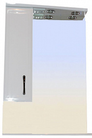 Зеркало-шкаф Loranto Коралл 60 шкаф слева белое с полочкой подсветка CS00025617