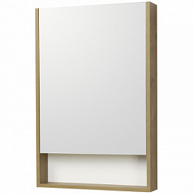 Зеркало-шкаф Акватон Сканди 55 белый/дуб рустикальный с полочкой 1A252102SDZ90 Водяной