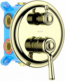 Смеситель для душа внеш. и скрытая часть (в сборе) Aquatek Классик AQ1547PG золото латунь Водяной