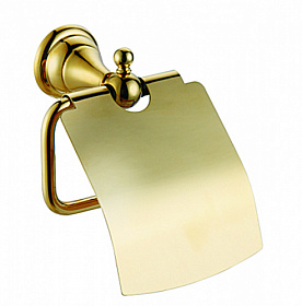 Держатель для туалетной бумаги скоба с крышкой Azario Elvia AZ-91110G золото Водяной