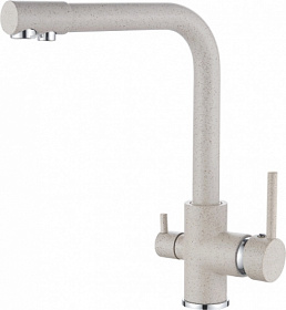 Смеситель для кухни (мойки) Ledeme H55 L4055K-3 с переключ.для фильтра питьевой воды бежевый латунь Водяной