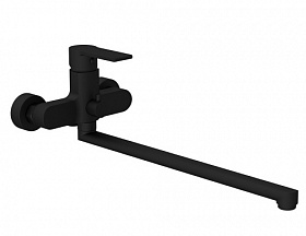 Смеситель универсальный (для ванны и раковины с длинным изливом) Cersanit Brasko Black 64092 чёрный латунь Водяной