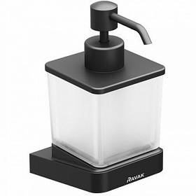 Дозатор жидкого мыла стекло мат. Ravak 10° X07P559 чёрный Водяной