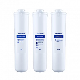 Комплект картриджей для фильтра с краном питьевой воды Аквафор K5-K2-K7M DWM для мягкой воды 518571 Водяной