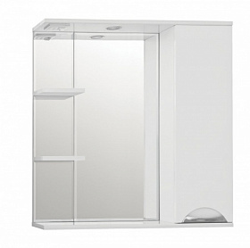 Зеркало-шкаф Style Line Жасмин 80/С шкаф справа белое с полочкой подсветка ЛС-00000044 Водяной