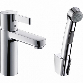 Смеситель для умывальника (раковины) Hansgrohe Metris S 31160000 с гигиеническим душем хром латунь Водяной