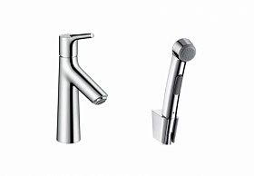 Смеситель для умывальника (раковины) Hansgrohe Talis S 72290000 с гигиеническим душем хром латунь Водяной