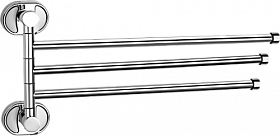 Полотенцедержатель рога 3-ые 37 см Haiba HB19 HB1913 хром Водяной