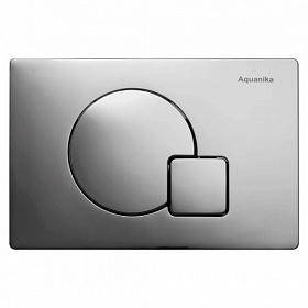 Кнопка смыва (клавиша) для инсталляции Aquanika Basic Q-type прямоугольная c кругл.кнопками хром глянец 01.02.10 Водяной