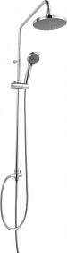 Душевая стойка с верхней тропич.лейкой (смеситель отдельно) Bravat Fit d200 мм 1 реж. D283CP-2-RUS хром круглая Водяной