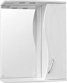 Зеркало-шкаф Style Line Амелия 65/С шкаф справа белое с полочкой подсветка ЛС-00000013 Водяной
