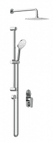 Душевой комплект (аксессуары и смеситель) с верхним тропическим душем Cersanit Moduo 64087