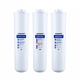 Комплект картриджей для фильтра с краном питьевой воды Аквафор K3-K7B-K7 Кристалл Эко для мягкой воды 518547 Водяной