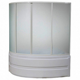 Шторка (дверка) для ванны BAS Сагра ШТ00038 160х145 стекло 4 створки профиль алюминий Водяной