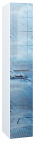 Шкаф-пенал Marka One Glass Idalgo 30П левый подвесной blue marble У73199