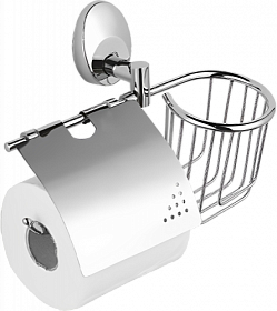 Держатель для туалетной бумаги и освежителя с крышкой Haiba HB16 HB1603-1 хром Водяной