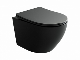 Унитаз подвесной Ceramica Nova Play безободковый смыв чёрный сид.дюропласт микролифт CN11001MB