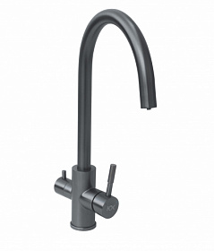 Смеситель для кухни (мойки) Ukinox UM2194 GG с переключ.для фильтра питьевой воды вороненая сталь нерж. сталь Водяной
