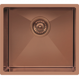Мойка для кухни TopZero TNL/R10 ColorX TNL 450 GOLD ROSE прямоуг. 49х44 глуб. 20,3см (толщ.1,2мм) вып. 3 1/2" (врезная, подстольная) розовое золото