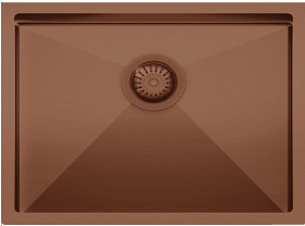 Мойка для кухни TopZero TNL/R10 ColorX TNL 550 GOLD ROSE прямоуг. 60х45 глуб. 20см (толщ.1,2мм) вып. 3 1/2" (врезная, подстольная) розовое золото