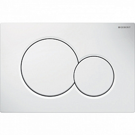 Кнопка смыва (клавиша) для инсталляции Geberit Sigma 01 прямоугольная c кругл.кнопками белая 115.770.11.5 Водяной