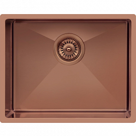 Мойка для кухни TopZero TNL/R10 ColorX TNL 500 GOLD ROSE прямоуг. 55х45 глуб. 20см (толщ.1,2мм) вып. 3 1/2" (врезная, подстольная) розовое золото