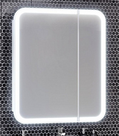 Зеркало-шкаф Smile Элеганс 80 белое с подогревом LED подсветка 00-00006876 Водяной