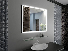 Зеркало Azario 100х70 черное с подогревом LED подсветка AZ-Z-059WHCS