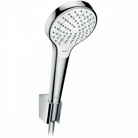 Душевая лейка с шлангом и держателем Hansgrohe Croma Select S 26411400 белая/хром Водяной