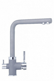 Смеситель для кухни (мойки) TopZero Prime Alphons Titan-49 CR с переключ.для фильтра питьевой воды тёмно-серый латунь Водяной
