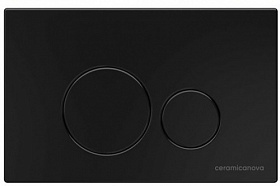 Кнопка смыва (клавиша) для инсталляции Ceramica Nova Round прямоугольная c кругл.кнопками чёрная матовая CN001B