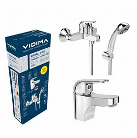 Набор смесителей для ванны/душа и умывальника Vidima Fine BA424AA 2 в 1 хром латунь Водяной