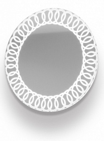 Зеркало Marka One Belle 75 Spirale Light белое LED подсветка У26301 Водяной