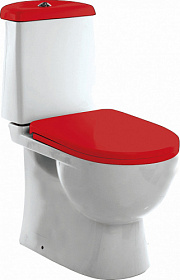 Унитаз-компакт напольный Sanita Luxe Best Color Red с гигиенич.покрытием сид.дюропласт микролифт BSTSLCC07110522 Водяной